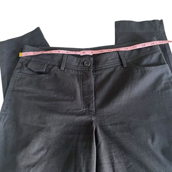 Brunello Cucinelli Black Cotton Stretch Tapered Trouser Pants Mid Rise Size 10 - Picture 3 of 10